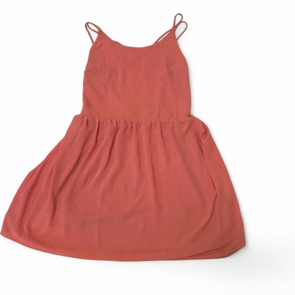 Addie Coral Pink Crisscross Backless Dress - Size Small - Picture 1 of 7
